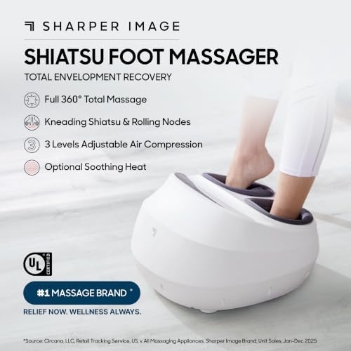 Sharper Image Shiatsu Foot Massager with Heat & Deep Kneading Compression, Deep Tissue Massager for Pain Relief & Circulation, 3 Modes - Gift for Men & Women, Fits up to Mens Size 12 - Image 2