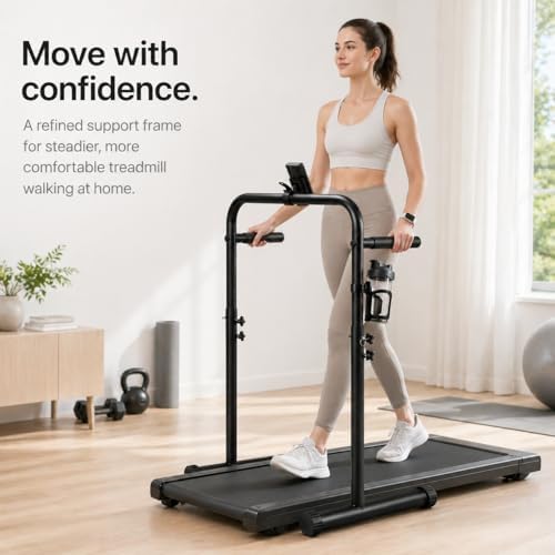 Walking Pad Handle Bar Only, Treadmill Handlebar for Walking Pad with Phone & Water Bottle Holder, Adjustable Handrail Height, Heavy-Duty Steel - Image 3