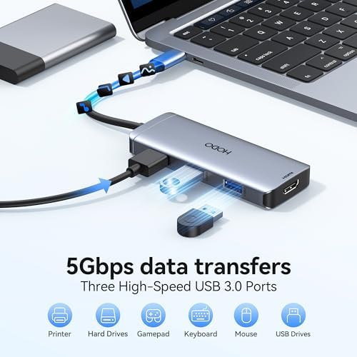 USB-C Hub Multiport Adapter for MacBook Air/Pro 6 in 1 HDMI Dongle with 4K - Image 4