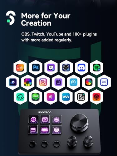 SOOMFON Stream Controller Studio Deck 6 Macro Keys, 3 Dials, 3 Buttons - Image 4