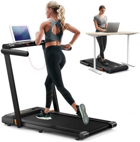 Acezoe Foldable Walking Pad with Handle Bar, 2.5HP Walking Pad Under Desk, 300lbs Capacity Treadmills for Home/Office, Under Desk Treadmill with App & Speaker, 0.6-10MPH by AcezoeFitness