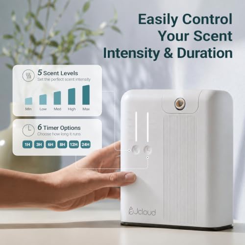 JCLOUD Waterless Essential Oil Diffuser 300 mL, Up to 1500 Ft², White - Image 3