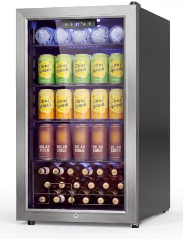 Velivi Beverage Refrigerator, 3.2 Cu.Ft. Mini Fridge with Glass Door by Velivi-SpecialistinFridge