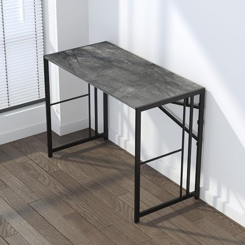 Lutown-Teen Folding Desk 40 inch No Assembly Required, Grey - Image 7