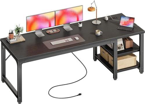 Huuger 63'' x 19.7'' Computer Desk with Power Outlets, 0.95'' Thick Desktop by Huuger