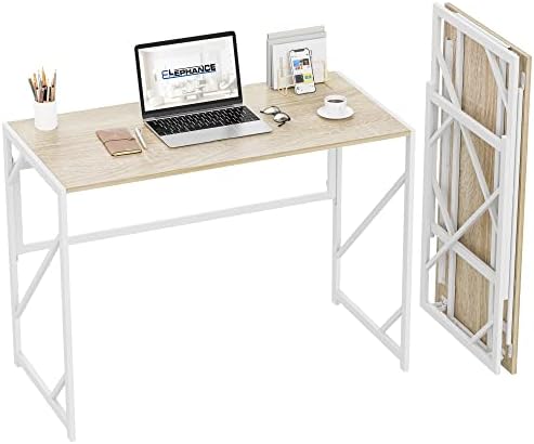 Elephance Folding Desk Writing Computer Desk for Home Office No-Assembly by Elephance