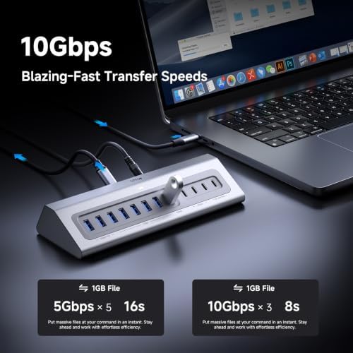 Gitfos Powered USB Hub, 15 in 1 USB 3.2 Hub, USB C Hub, 10Gbps, PD 100W - Image 5