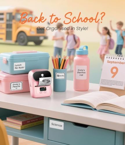 Phomemo M110 Label Maker- with 3 Packs Labels Mini Barcode Label Printer - Image 3