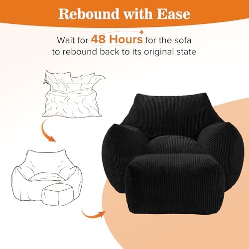 Big Bean Bag Chair for Adults, Ultra Soft BeanBag for Living Room - Image 6