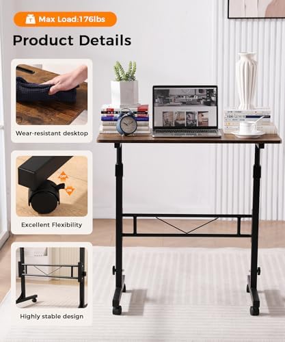 KLSMYHOKI Standing Desk Adjustable Height, Mobile Stand Up Desk with Wheels - Image 5