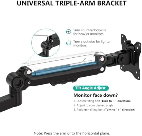 WALI Stacked Triple Monitor Mount for 49" UItrawides and Dual 34" Monitors - Image 6