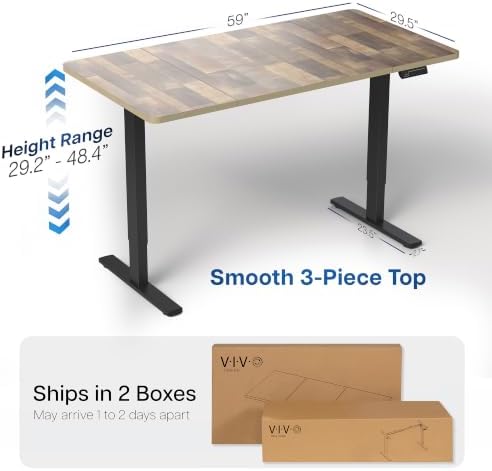 VIVO Reclaimed Wood 60 x 30 in Standing Desk, DESK-KIT-1B6P-30 - Image 3