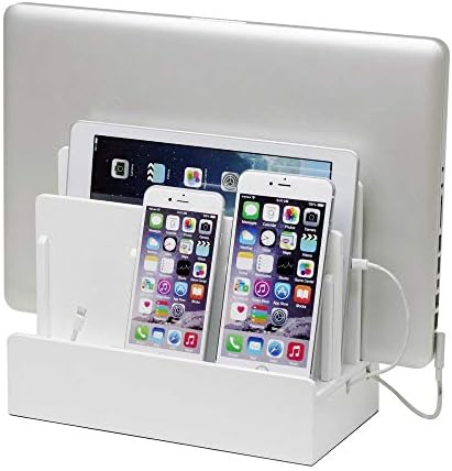 G.U.S. Multi-Device Charging Station Dock & Organizer - Multiple Finishes Available. for Laptops, Tablets, and Phones - Strong Build | High Gloss White by GreatUsefulStuff