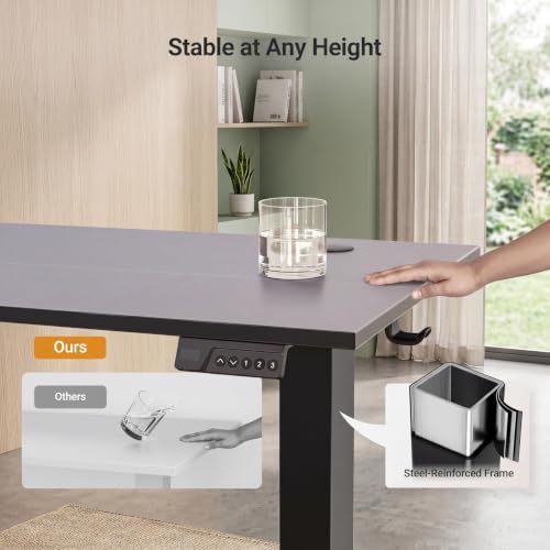 Claiks Electric Standing Desk, 55x24 Inch, Black - Image 5