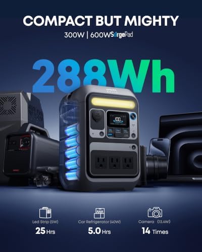 Anker SOLIX C300 Portable Power Station, 288Wh Solar Generator for Camping - Image 2