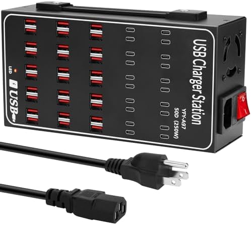 Charging Station for Multiple Devices, Vantacent89 Multiple Charger Station with Multiple Fast Charging 50 Ports by Vantacent89