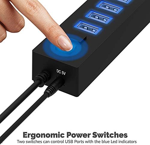 SABRENT 13-Port USB 2.0 Data Hub, Powered, 2 Switches (HB-U14P) - Image 6