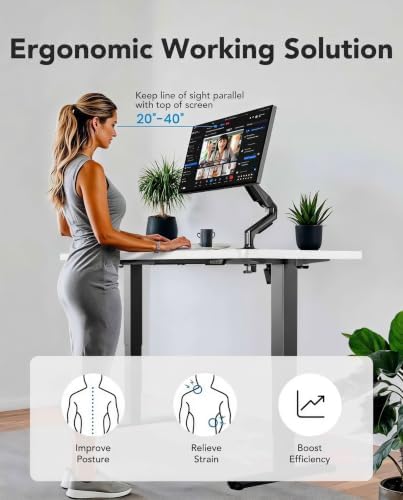 HUANUO 70x 30 Inch 3-Stage Electric Standing Desk, Brushless Motor, White & Black - Image 5