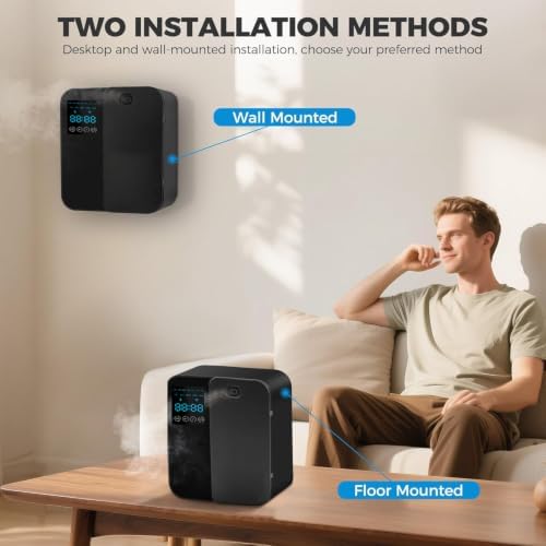 Waterless Scent Diffuser, WiFi Bluetooth App Controlled Fragrance Machine with LED Display, Timer, Adjustable Output for Home, Office, Hotel Lobby and Reception(Black) - Image 5
