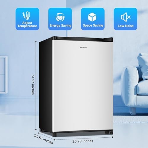BANGSON 3.0 Cu.ft Compact Upright Freezer for Dorm Office, Silver - Image 5
