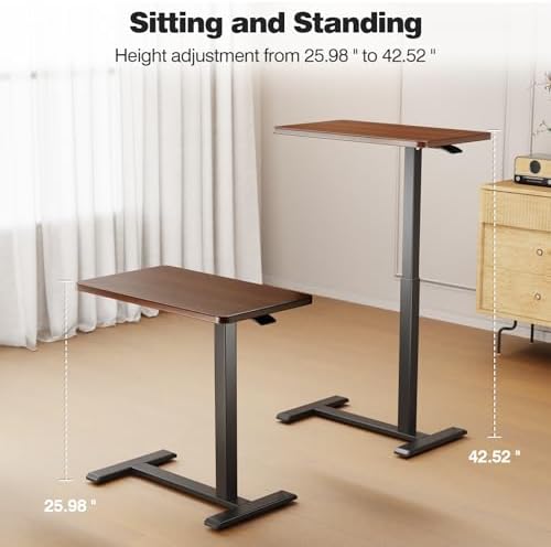 ROMOON Overbed Table with Wheels, Height Adjustable Rolling Laptop Cart - Image 4