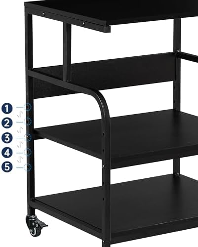 Fannova 23.6"x18.9"x30" Large Printer Stand with Adjustable Storage Shelf - Image 4