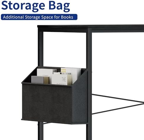 Pamray 47 Inch Computer Desk for Small Spaces with Storage Bag, Home Office Work Desk with Headphone Hook, Small Office Desk Study Writing Table - Image 6