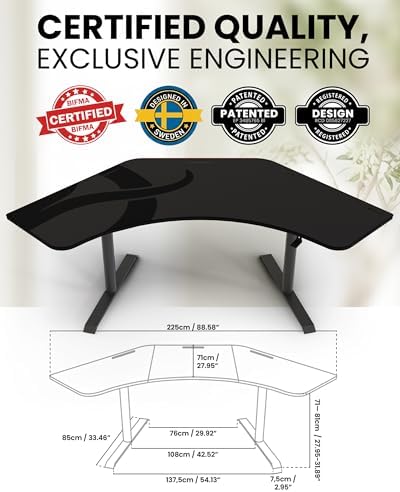 Arozzi Arena Angelo Gaming Desk Gun Metal - Image 5