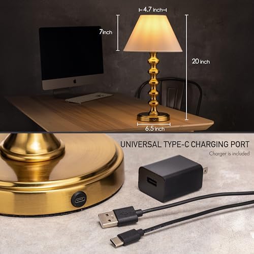 O'Bright Ember Rechargeable Table Lamp (Antique Brass_Baluster) - Image 4