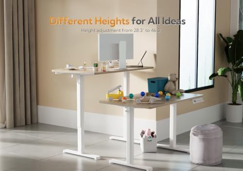 Claiks Electric Height Adjustable Standing Desk, 32x19 Inch, Nature - Image 4