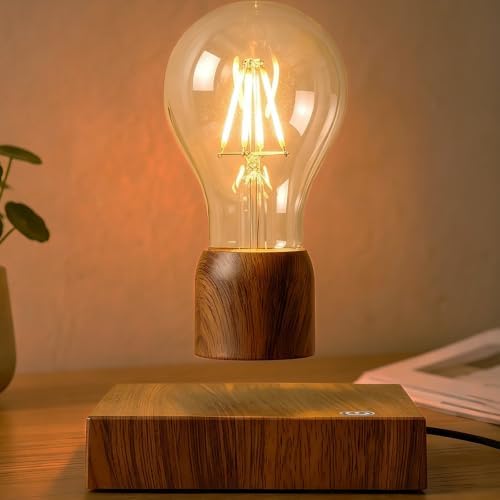 Magnetic Levitating Floating Wireless LED Light Bulb Desk Lamp for Unique Gifts, Room Night Light, Home Office Decor Tech Toys by exekoml