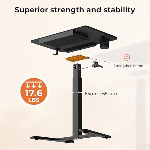 28" Mobile Standing Desk with Drawer, Portable Laptop Desk - Image 5