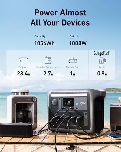 Anker SOLIX C1000 Portable Power Station with Car Charging Cable, 1,056Wh - Image 4