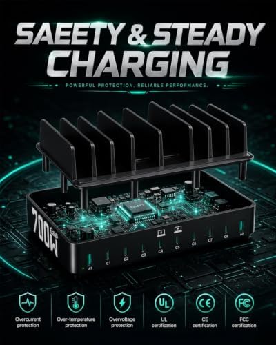 700W 10-in-1 GaN 5 Fast Charger Dock Multi Device Charging Station - Image 3