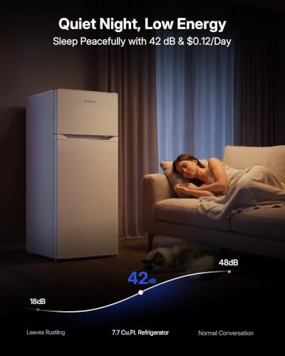 Upstreman 7.7 Cu Ft Apartment Refrigerator 2 Door Refrigerator with Freezer - Image 6