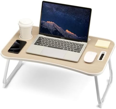 ZEAPTAC Foldable Lap Desk, Bed Desk, Bed Table & Laptop Stand w/Cup Holder by ZEAPTAC