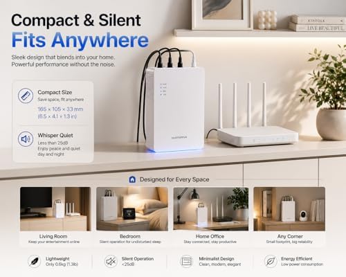 KP3 Mini UPS Battery Backup for WiFi Router, 0ms Uninterruptible Power Supply for Router, Modem, CCTV Camera, 10000mAh 36Wh DC UPS During Power Outages - Image 6