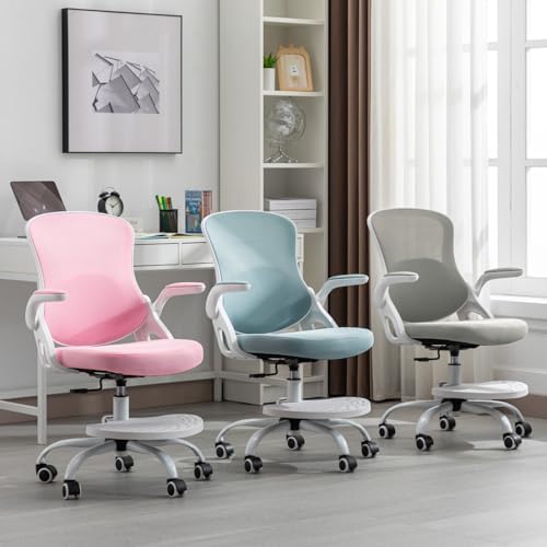 Kids Desk Chair,Ergonomic Study Chair with Adjustable Height,Swivel Mesh Desk Chair with Wheels,Home Office Chair for Children in Home Bedroom Blue - Image 6