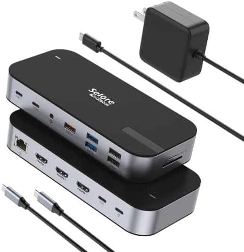 Selore 3 HDMI Docking Station with Charging, Triple Display Docking Station by SeloreS-Global