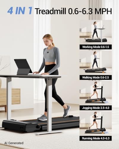 Walking Pad with 16% Incline, 4-in-1 Foldable Treadmill with Handles - Image 6