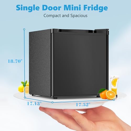Electactic 1.6 Cu.ft Mini Fridge, Compact Single Reversible Door Refrigerator, Adjustable Thermostat, Ultra Quiet, Energy Efficient for Office, Dorm, Bedroom, Apartment -Black - Image 5