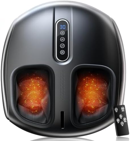 PACOVY Shiatsu Feet Massager, Foot Massager with Heat, Deep Kneading, Vibration and Air Compression for Plantar Fasciitis, 2 Heat Levels, Birthday Gifts for Women Mom Dad by PACOVY