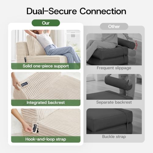 Folding Sofa Bed Convertible 4 in 1 Sleeper Chair Beige Full XL - Image 7