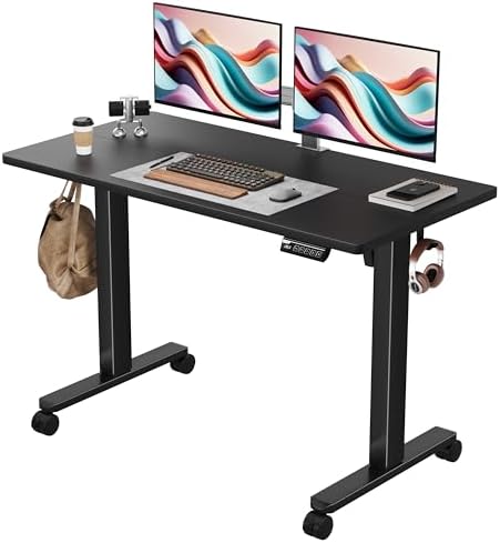 Monomi 48" x24“ Electric Height Adjustable Standing Desk,Black by MONOMI