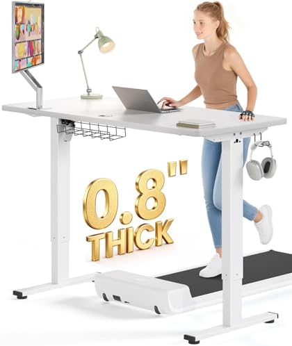 SIAGO White 48x24 in Electric Standing Desk, 0.8 Inch Thick Tabletop by SIAGO