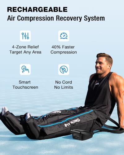FIT KING Air Compression Recovery System, Cordless Full Leg Massager - Image 2