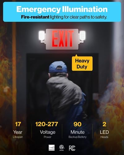 Sunco 4 Pack Red Exit Signs with LED Emergency Lights & Backup Battery - Image 2