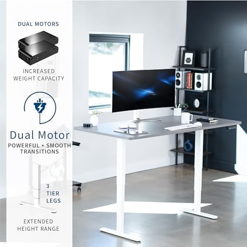 VIVO Dark Gray 71 x 36 in Standing Desk, DESK-KIT-2W7G-36 - Image 4