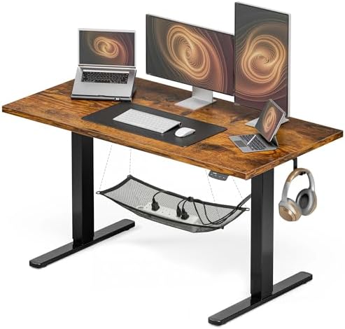 Acrolix 48x24 Electric Standing Desk with Cable Net, Rustic Brown by Acrolix