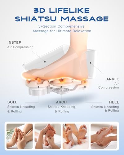 KINGJOY Foot Massager with Heat for Neuropathy, [2026 Upgraded], Deep Kneading Shiatsu Foot Massager for Plantar Fasciitis, Fits Up to Men Size 14, Birthday Gifts for Women Men - Image 5